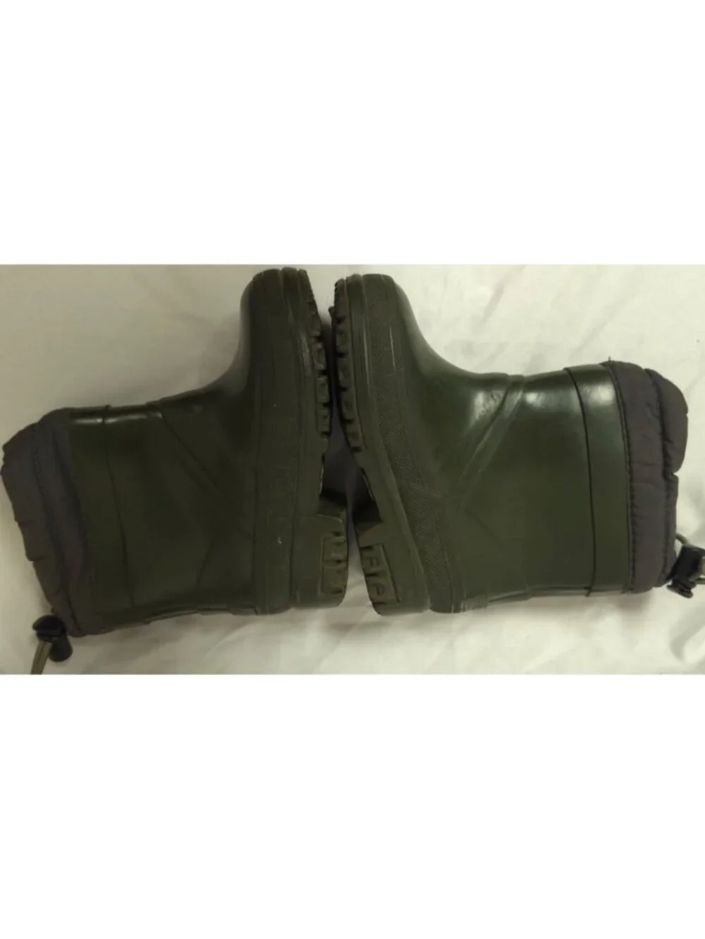 Lands End Toddler Size 5 M Green Rubber Rain Snow Slip-On Draw String Boots